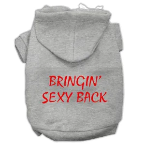 Bringin' Sexy Back Screen Print Pet Hoodies Grey Size Xl (16)