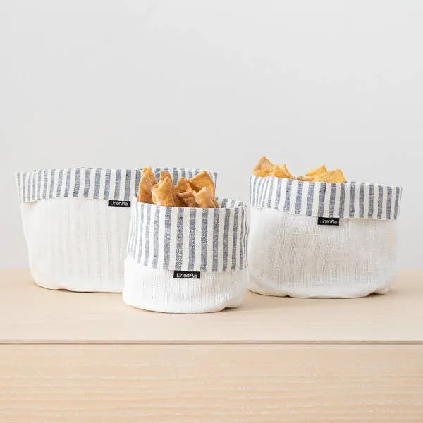 BRITTANY BASKET INDIGO/ WHITE - medium