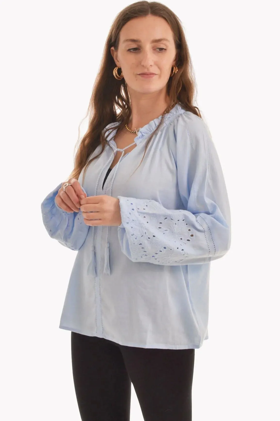 Broderie Cotton Boho Blouse