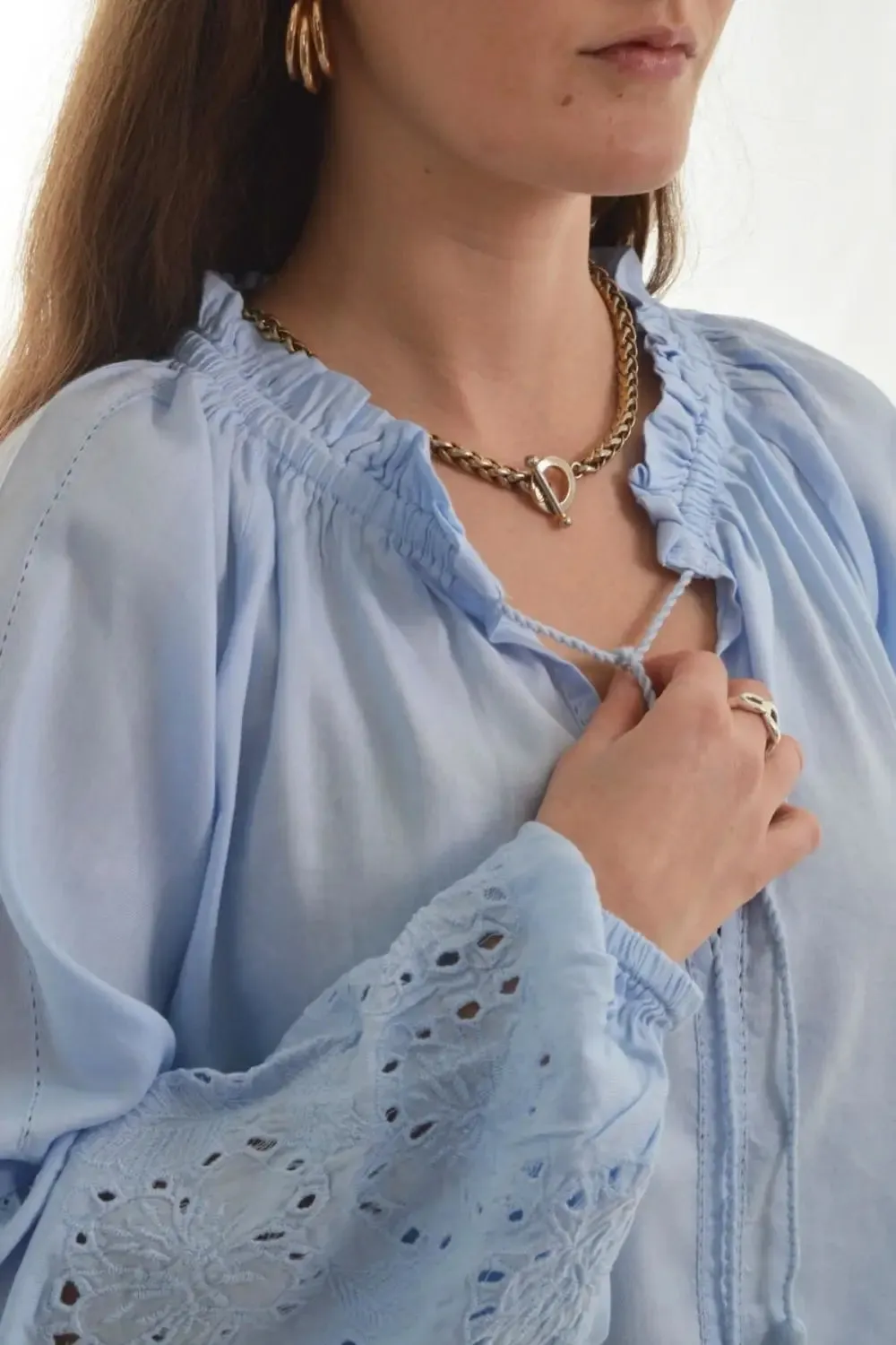 Broderie Cotton Boho Blouse