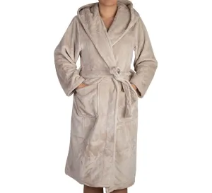 Brogo Microfiber Supersoft Hooded Bathrobe Sand S/M