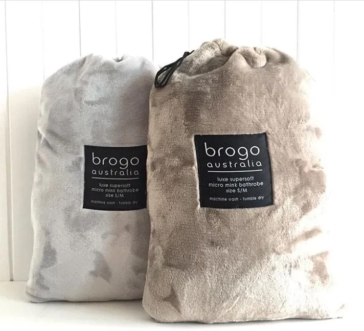 Brogo Microfibre Supersoft Woven Bathrobes Charcoal S/M