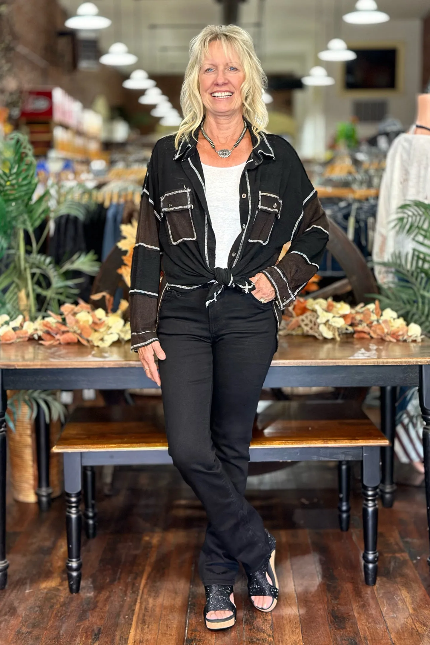 Brown and Black Oversized Button Down by POL
