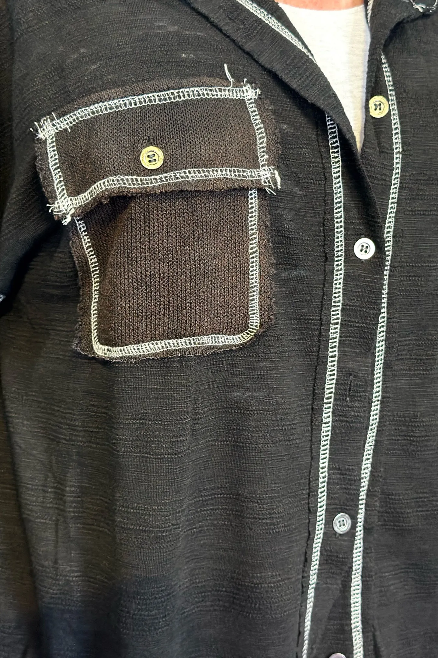 Brown and Black Oversized Button Down by POL