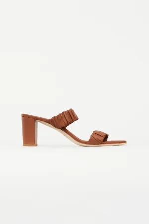 Brown Frankie Ruched Heeled Sandal