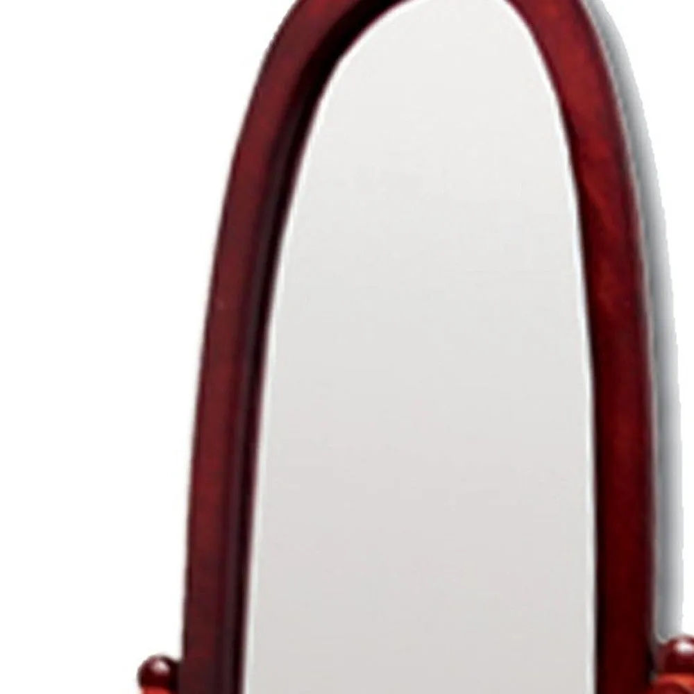 Brown Oval Cheval Standing Mirror | 23"x59"