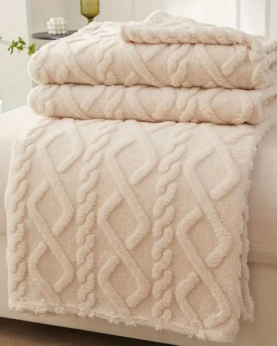 Brown Sarah Fleece Blanket Throw