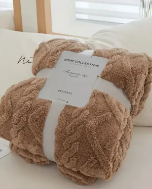 Brown Sarah Fleece Blanket Throw