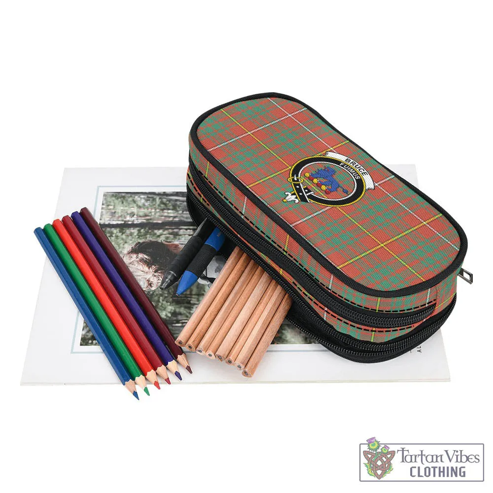 Bruce Ancient Tartan Pen and Pencil Case with Family Crest