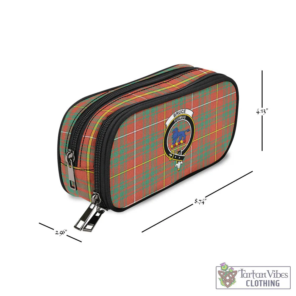 Bruce Ancient Tartan Pen and Pencil Case with Family Crest