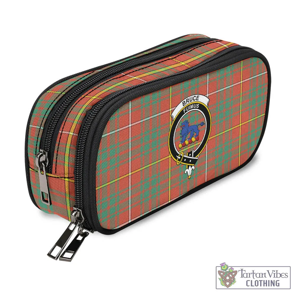 Bruce Ancient Tartan Pen and Pencil Case with Family Crest
