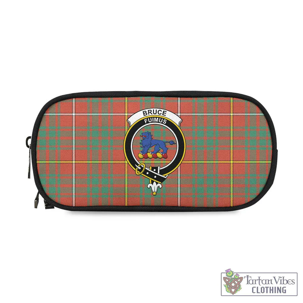 Bruce Ancient Tartan Pen and Pencil Case with Family Crest
