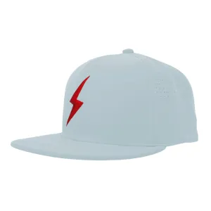 BRUCE BOLT SMART FIT Performance Game Hat - ICE BLUE w/ Red Bolt