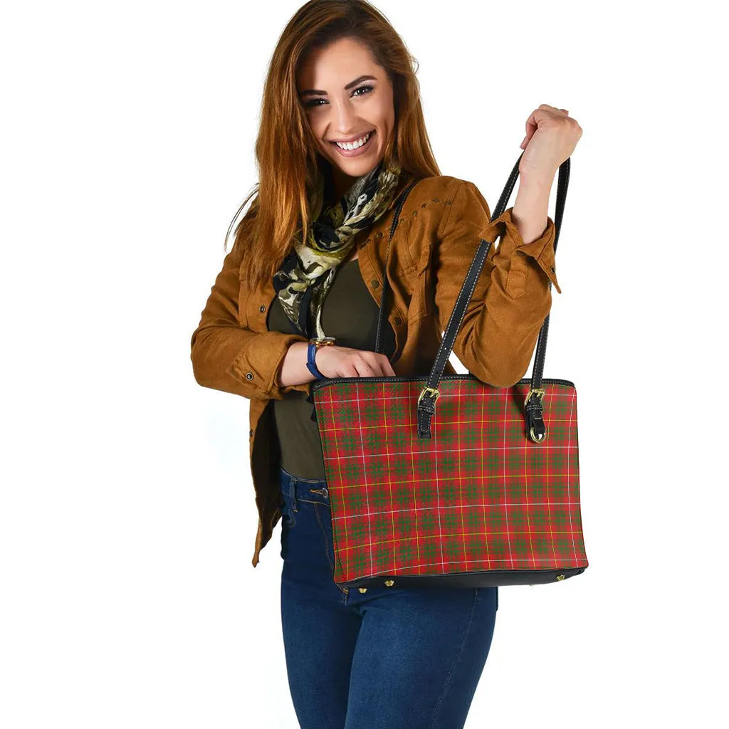 Bruce County Canada Tartan Leather Tote Bag