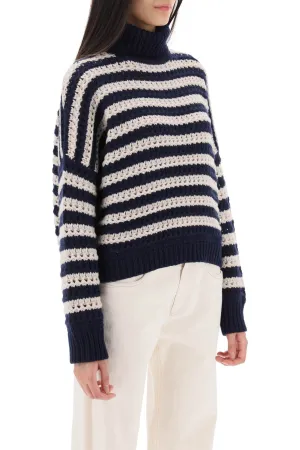 Brunello cucinelli striped sweater in wool and cashmere