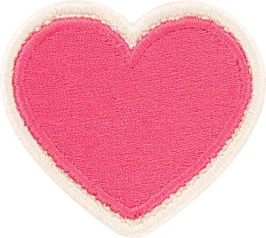 Bubblegum Rolled Embroidery Heart Patch