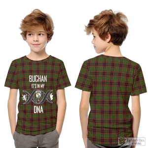 Buchan Tartan Kid T-Shirt with Family Crest DNA In Me Style