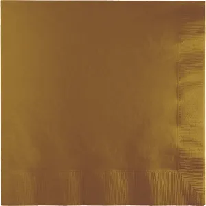 Bulk Pack of 100 Glittering Gold Luncheon Napkins 2Ply