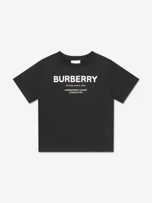 Burberry Boys Cedar Logo T-Shirt In Black