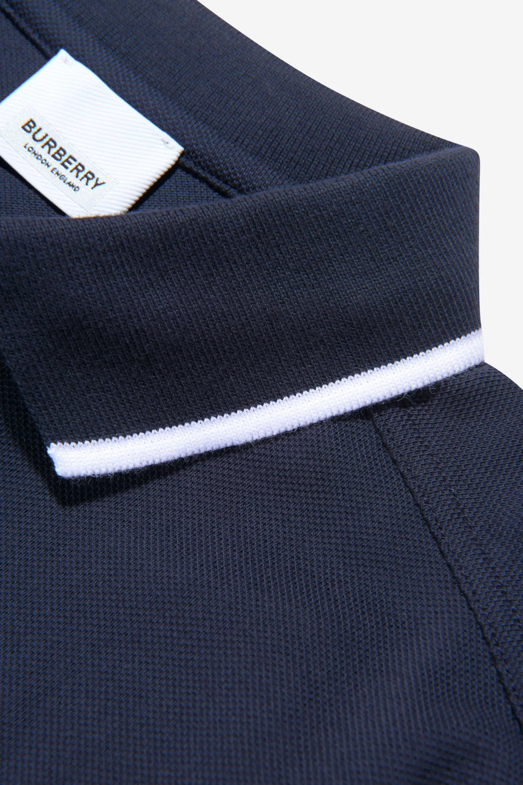 Burberry Boys Cotton Icon Stripe Front Zip Polo Shirt