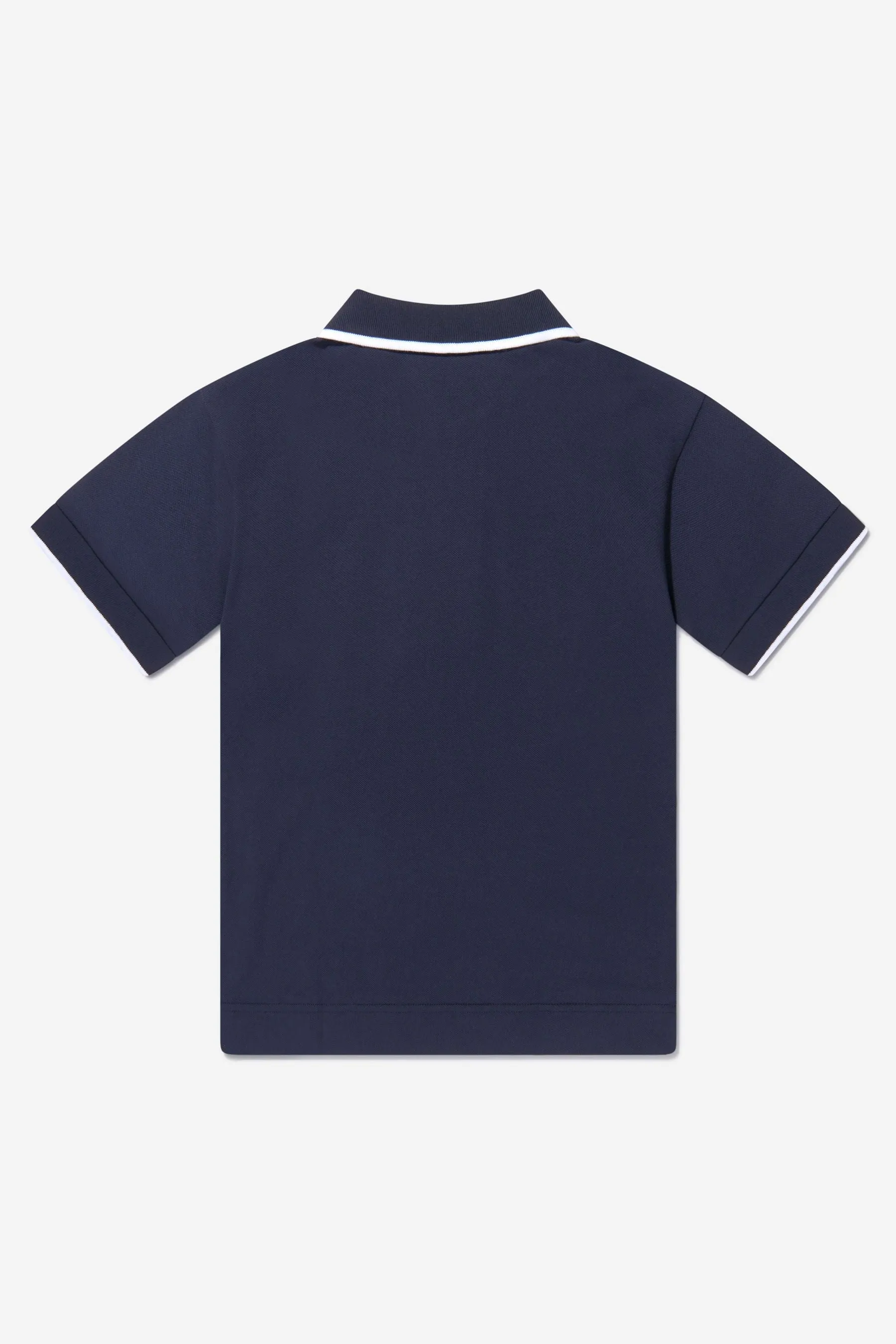 Burberry Boys Cotton Icon Stripe Front Zip Polo Shirt