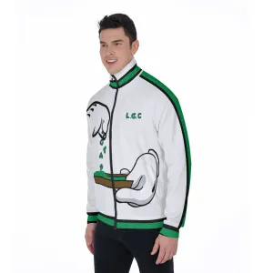BURN THE OPPS WHT Stand Collar Jacket