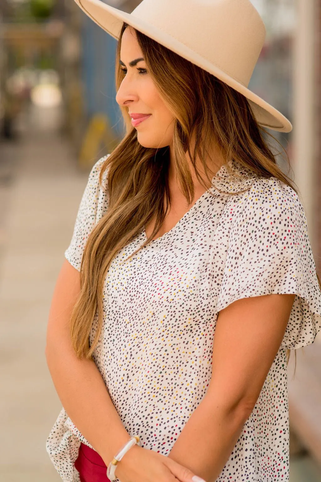 Burst of Color Dotted Tee