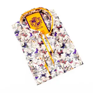 Butterflies Button Down Print Shirt