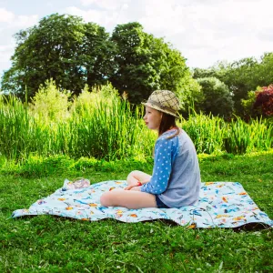 Butterfly Print, Recycled Material Picnic Blanket, Family Size