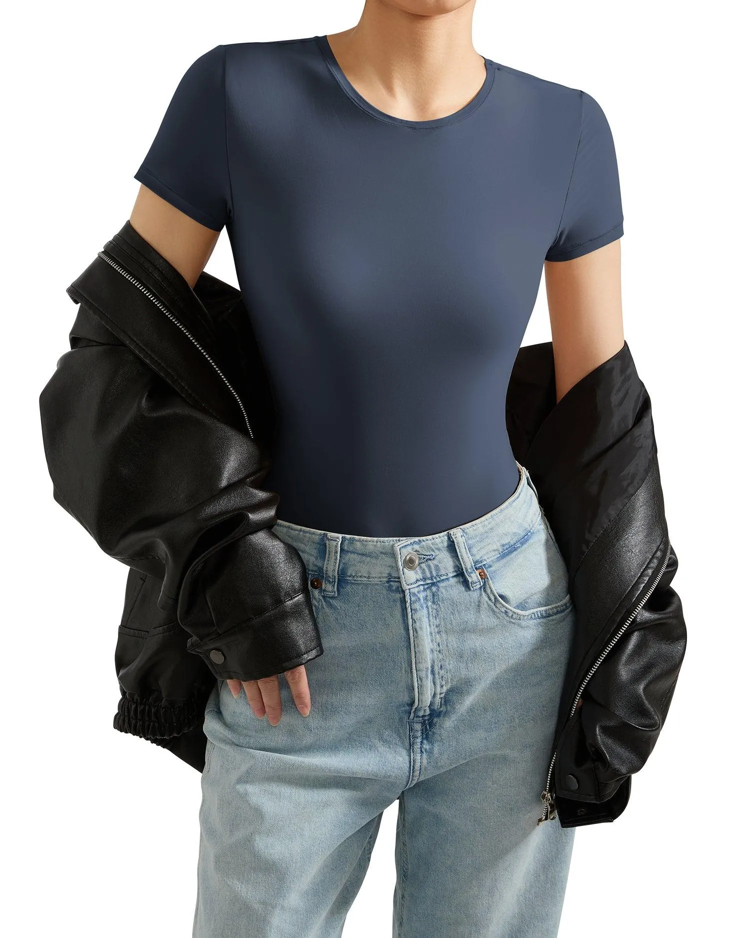 Buttery Soft Crew Neck Bodysuit - Short Sleeve
