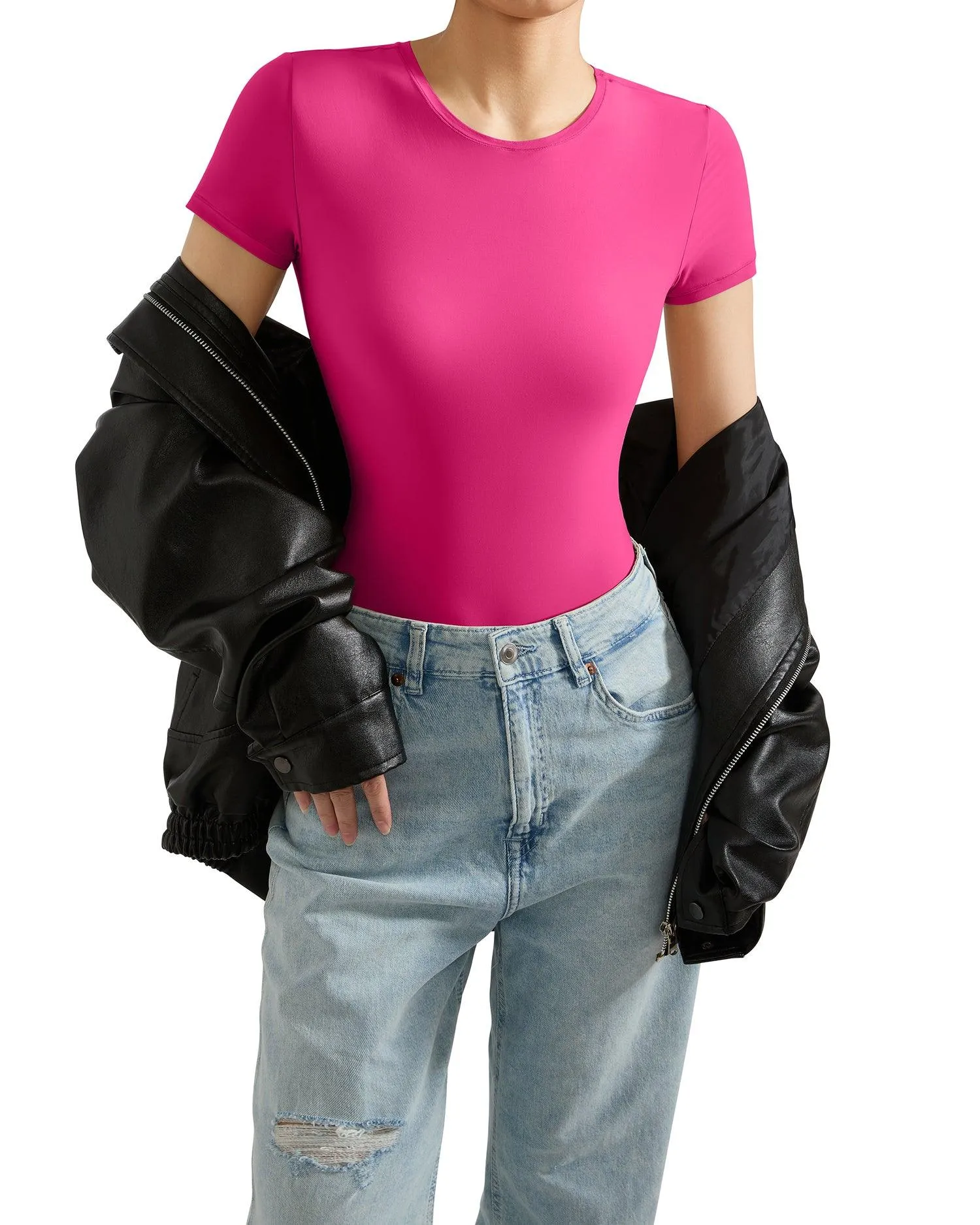 Buttery Soft Crew Neck Bodysuit - Short Sleeve