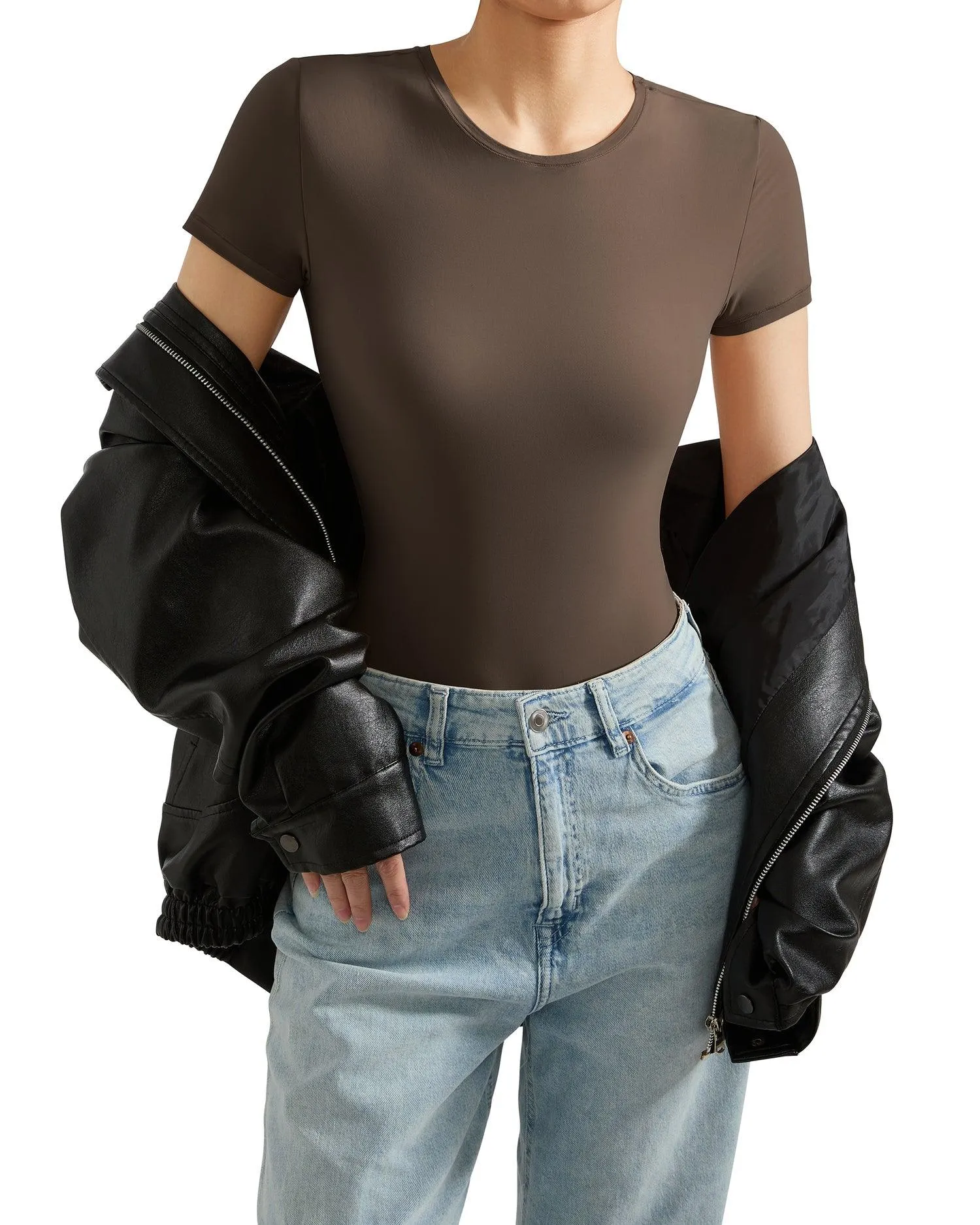 Buttery Soft Crew Neck Bodysuit - Short Sleeve