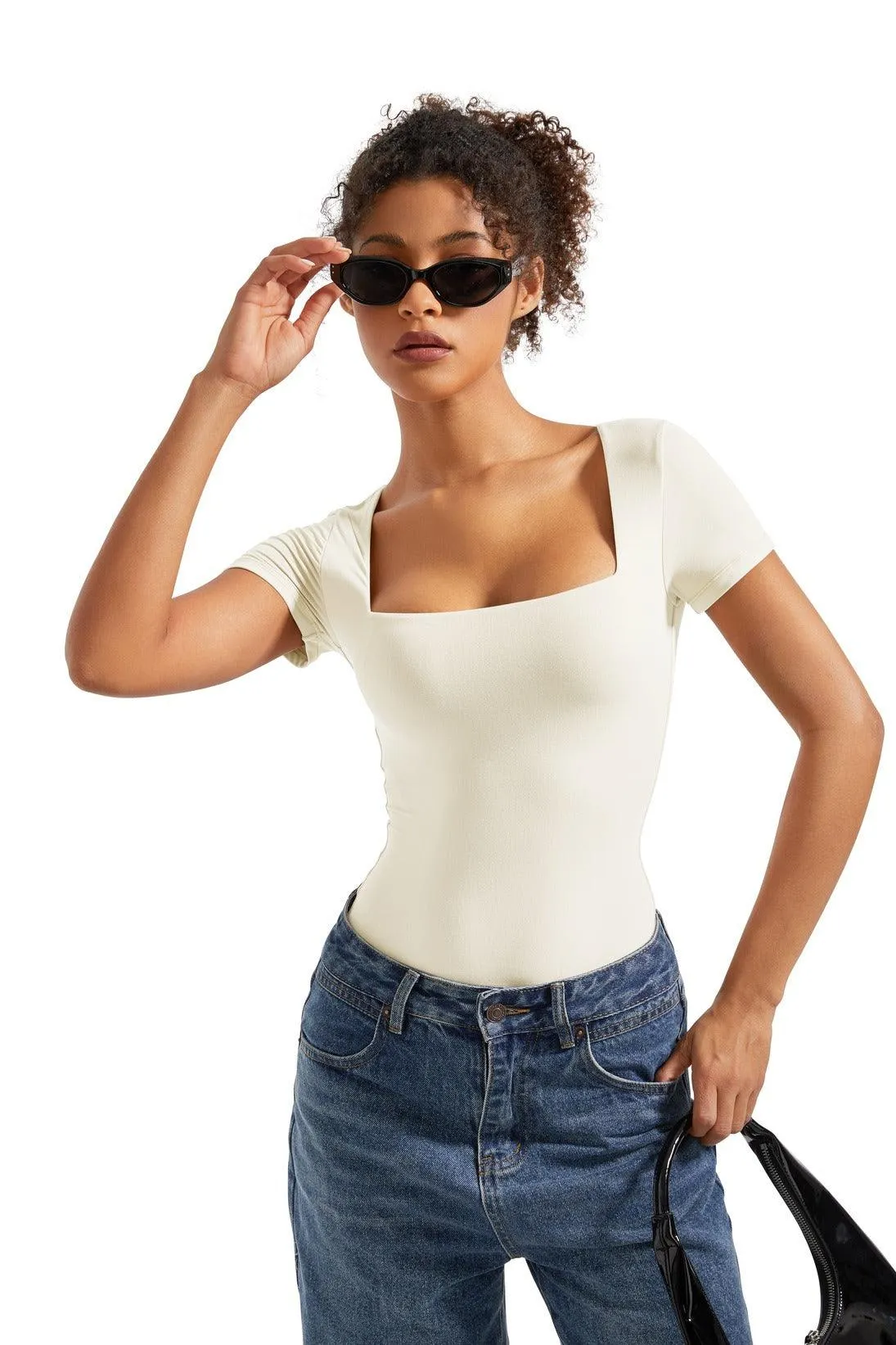 Buttery Soft Square Neck Bodysuit - Short Sleeve
