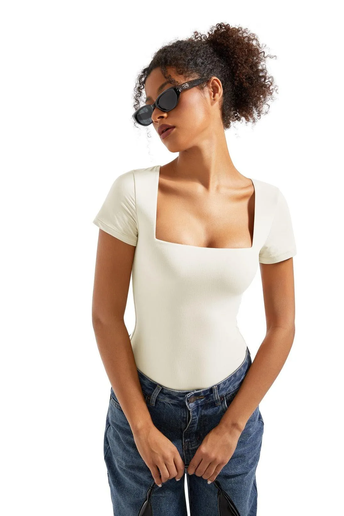 Buttery Soft Square Neck Bodysuit - Short Sleeve