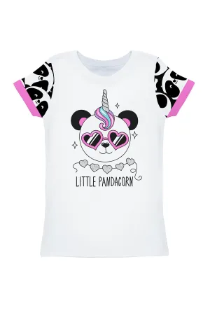 BUY 1 GET 4 FREE! OMG! panda Zoe White Cute Pandacorn Print Designer T-Shirt - Kids