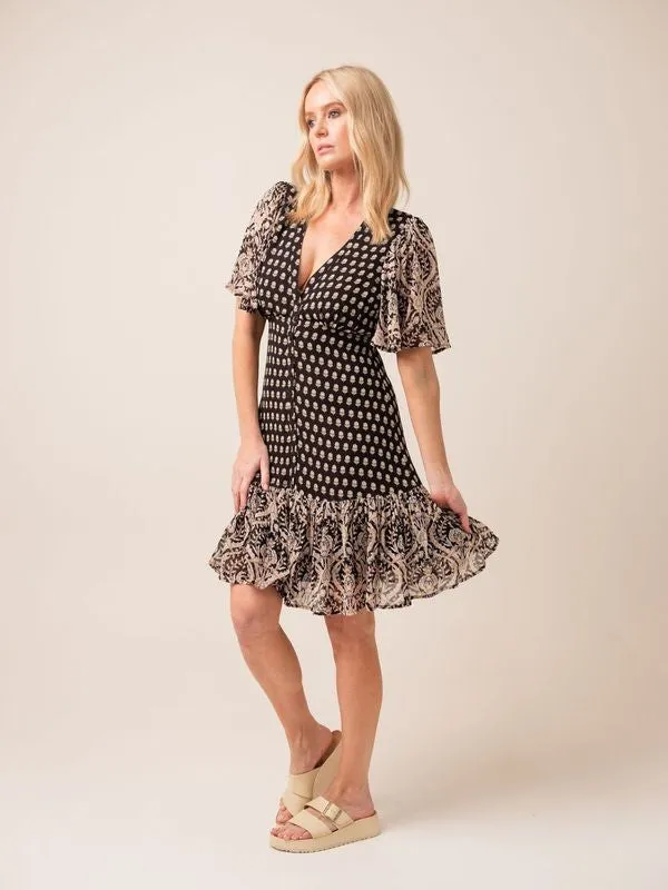Bytimo Georgette Flounce Dress in Pasiley