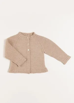 Cable Detail Cardigan in Beige (6mths-3yrs)