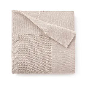 Cable Garter Knit Blanket Taupe