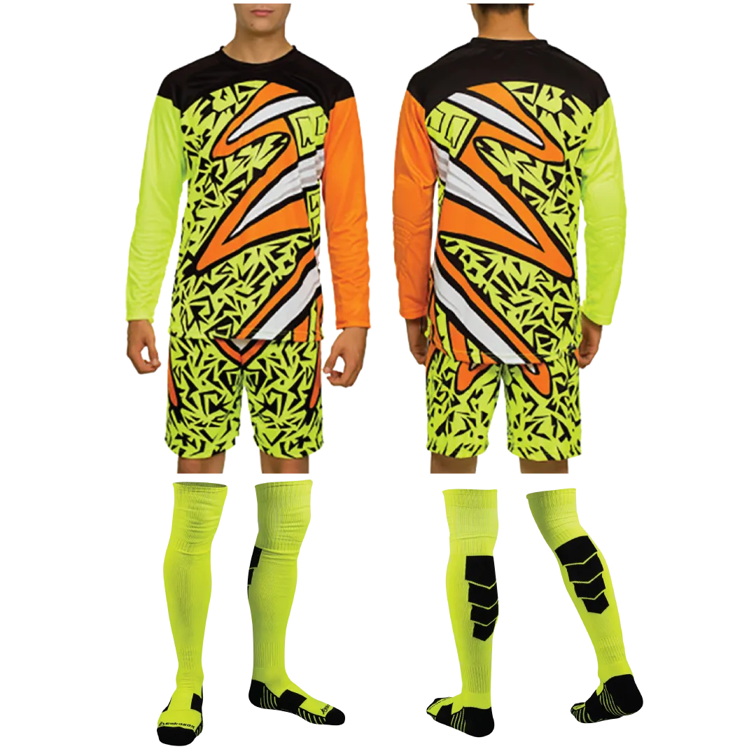 Calamity LS Long-Sleeve Goalkeeper Kit (Jersey Short Socks) Number Included