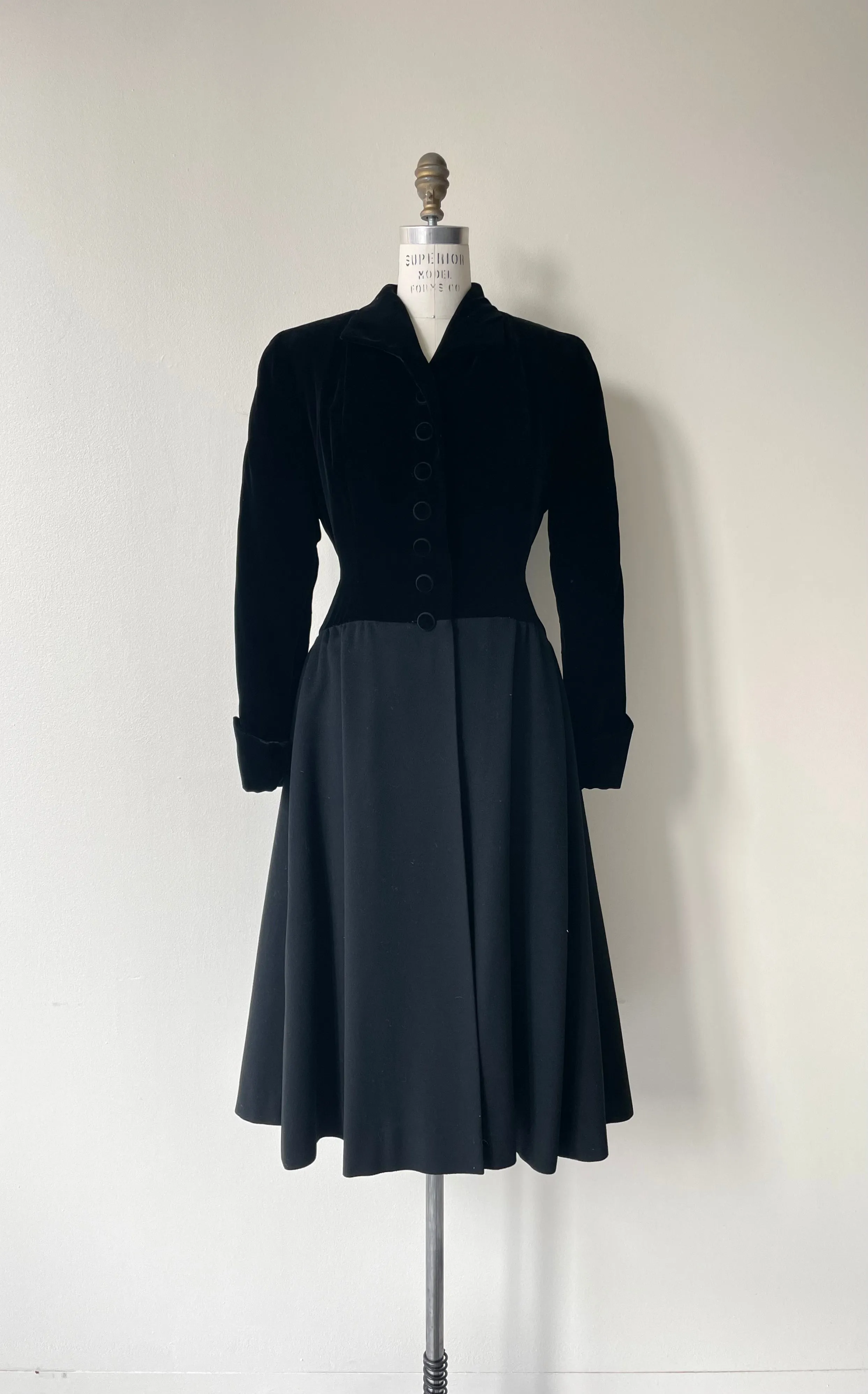 Callas Velvet & Wool Dress | 1950s
