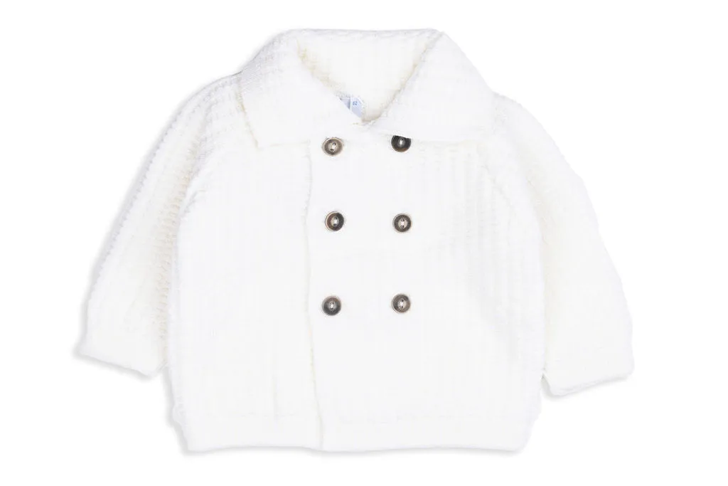 Cameron Merino Wool Cream Double-Knit Jacket with Collar