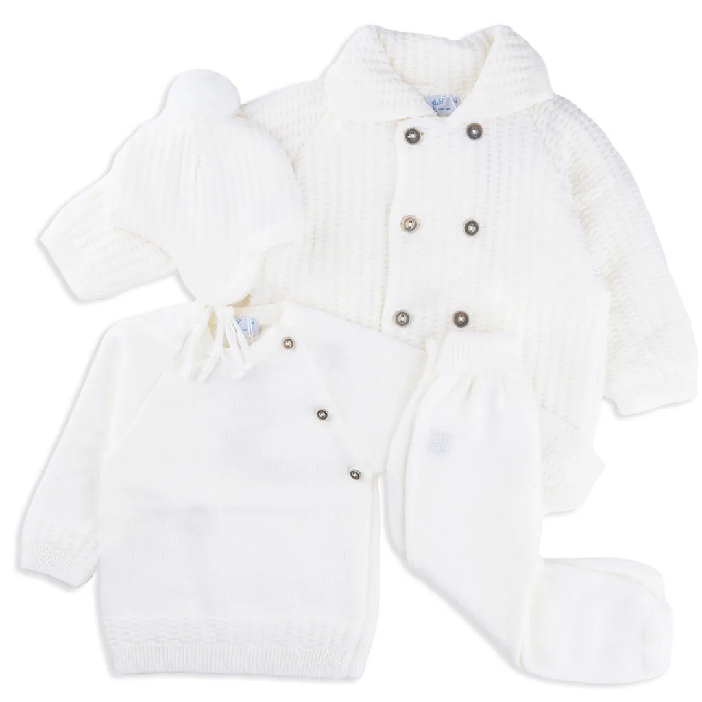 Cameron Merino Wool Cream Double-Knit Jacket with Collar