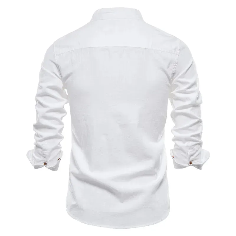 Camisa Social Slim Fit - Gola Mandarim