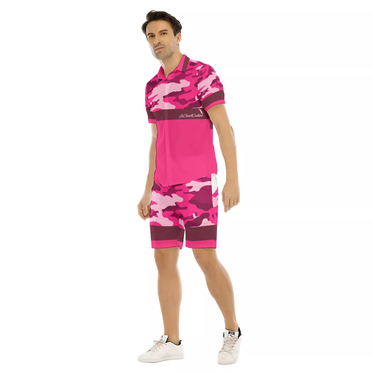CAMOUFLAGE PINKISH Men's Short Sleeve Shirt Sets