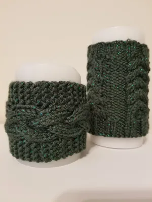 Candle Cozy - Dark Sage Sparkle - large size