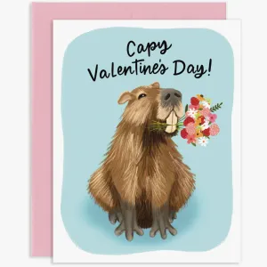 Capybara Capy Valentine's Day Card
