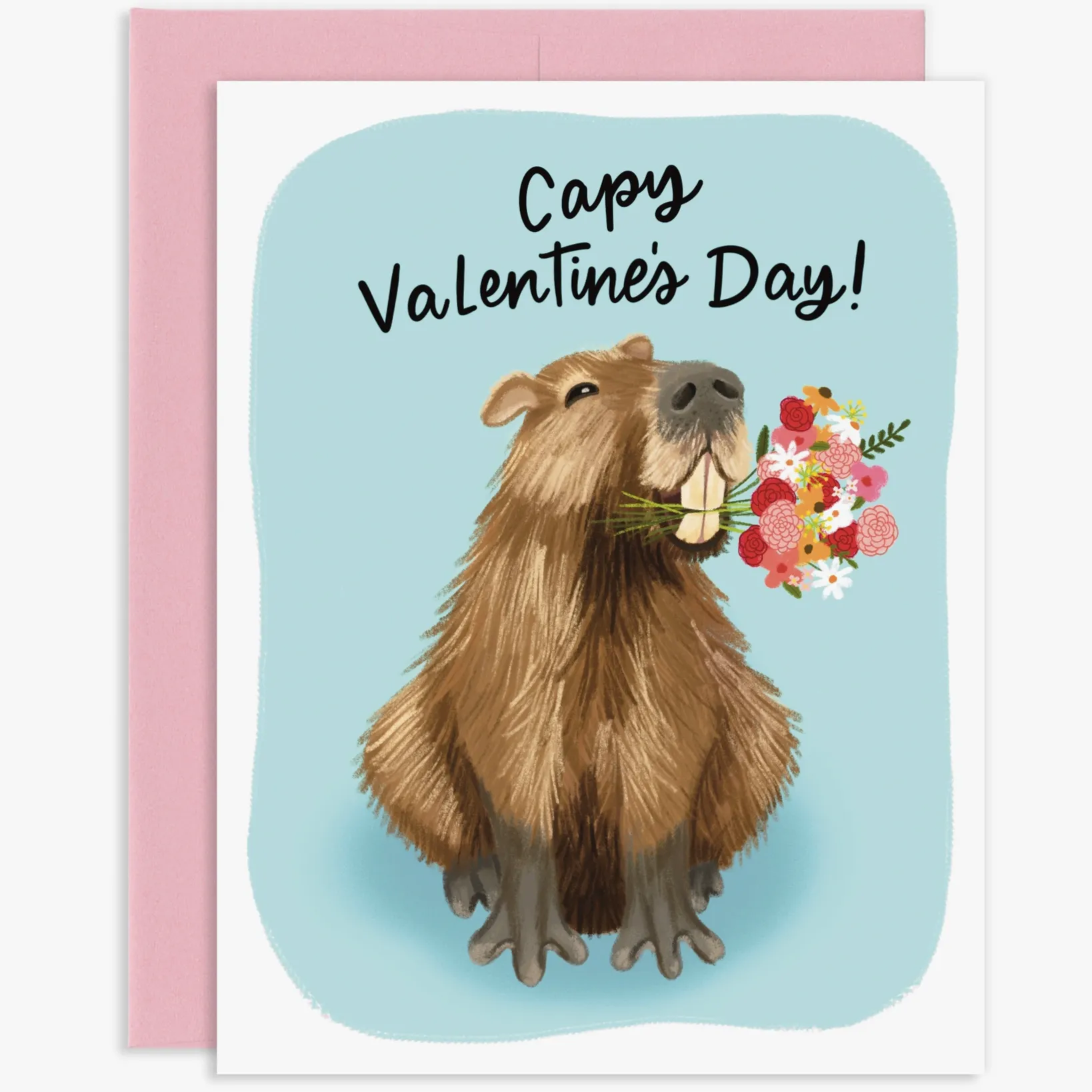 Capybara Capy Valentine's Day Card