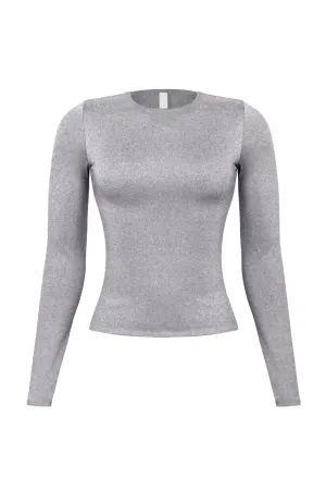 Cara Long Sleeve Top (Heather Grey)