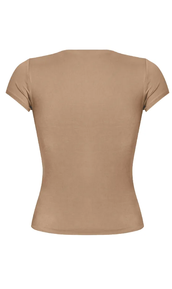 Cara Short Sleeve Top (Mocha)