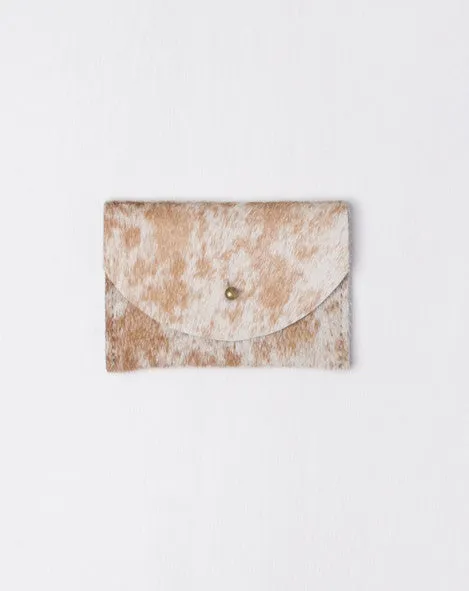 Caramel Spots Pony Hair Card Holder